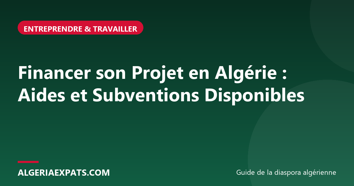 Financer son Projet en Algérie : Aides et Subventions Disponibles