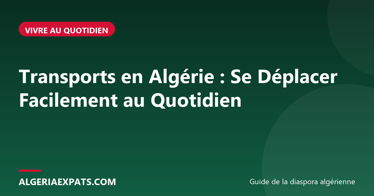 Transports en Algérie : Se Déplacer Facilement au Quotidien
