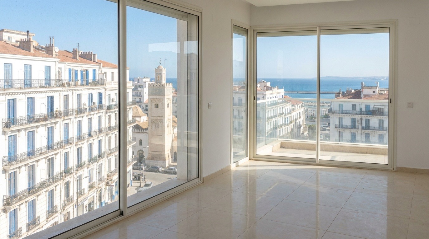 Appartement neuf vide avec vue sur Alger