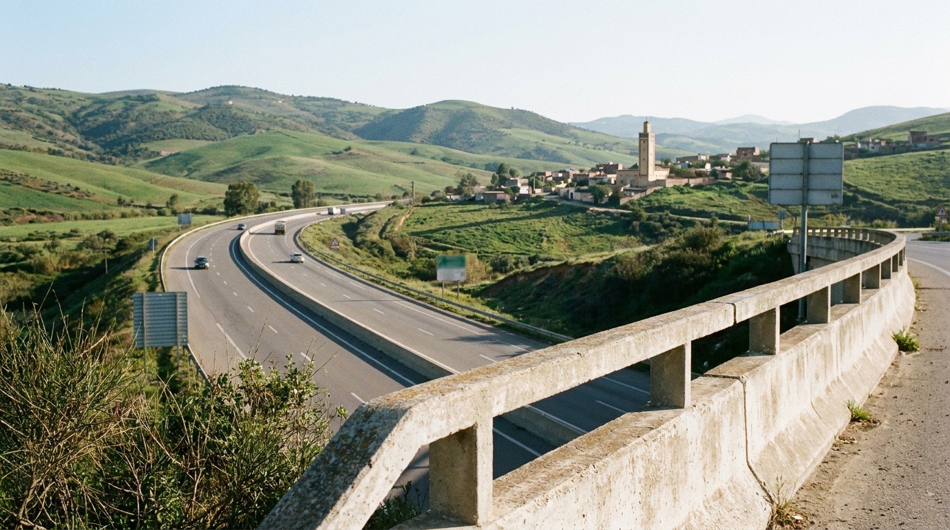 Autoroute Est-Ouest traversant les collines algériennes