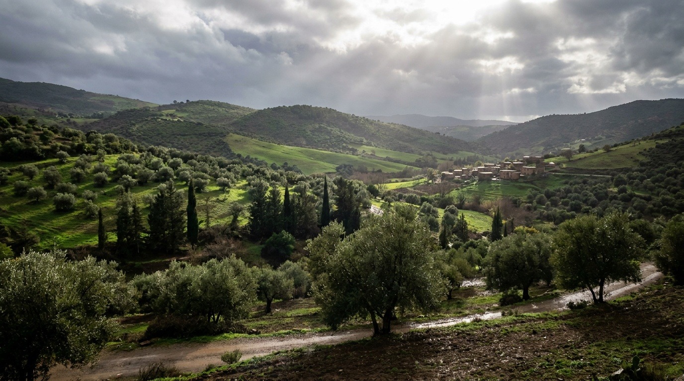 Collines verdoyantes du nord de l'Algérie