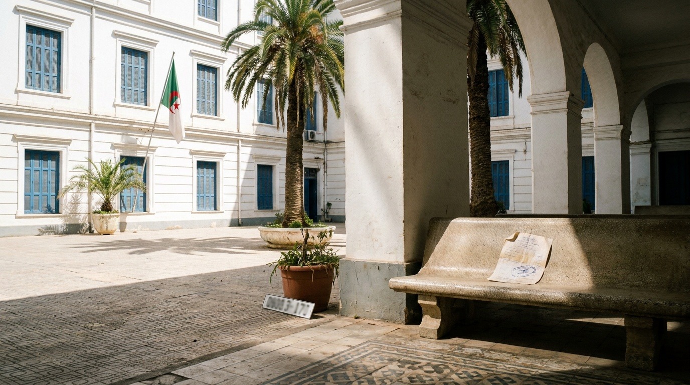 Cour d'un bâtiment administratif en Algérie