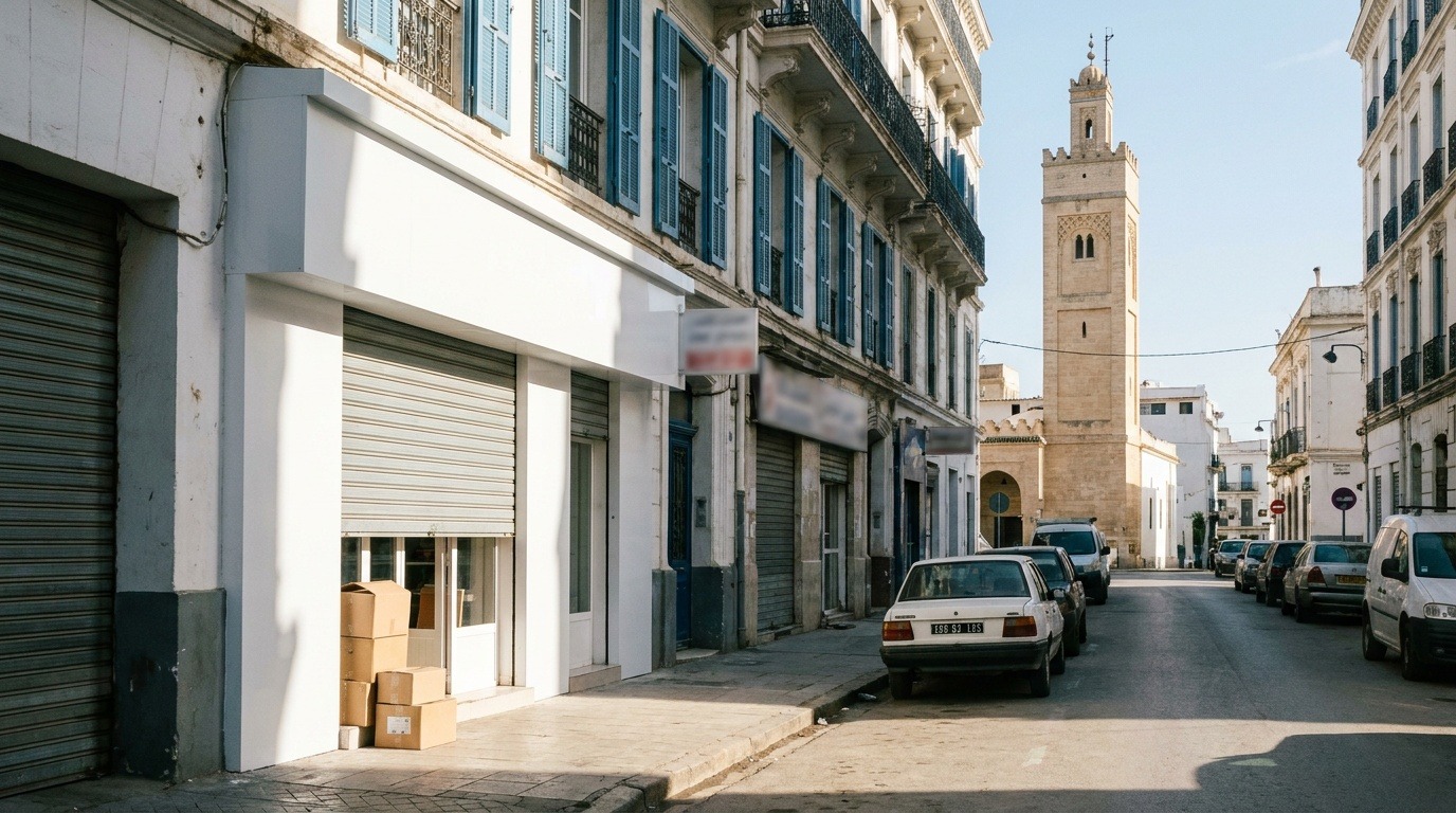 Devanture d'une petite boutique en Algérie