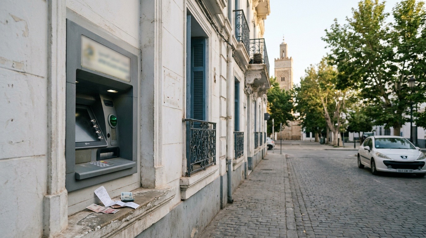 Distributeur de billets dans une rue d'Alger