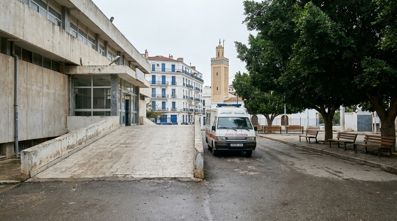 Entrée d'un hôpital public en Algérie