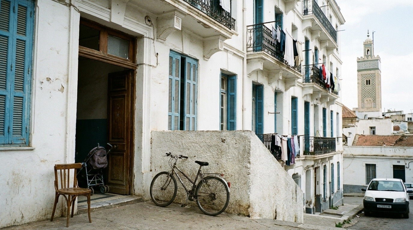Entrée d'un immeuble d'habitation à Alger