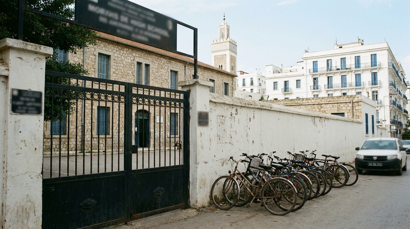 Entrée d'un lycée en Algérie