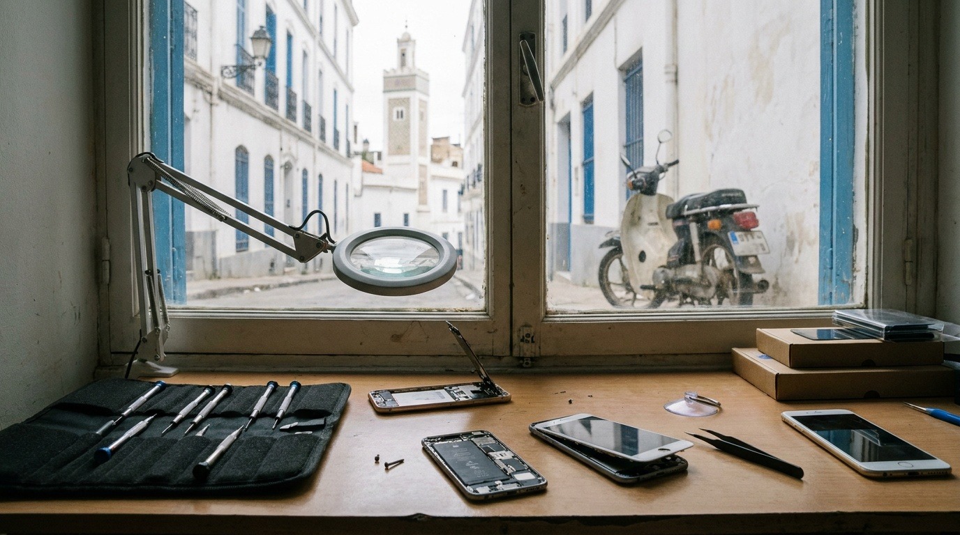 Établi d'un réparateur de smartphones indépendant