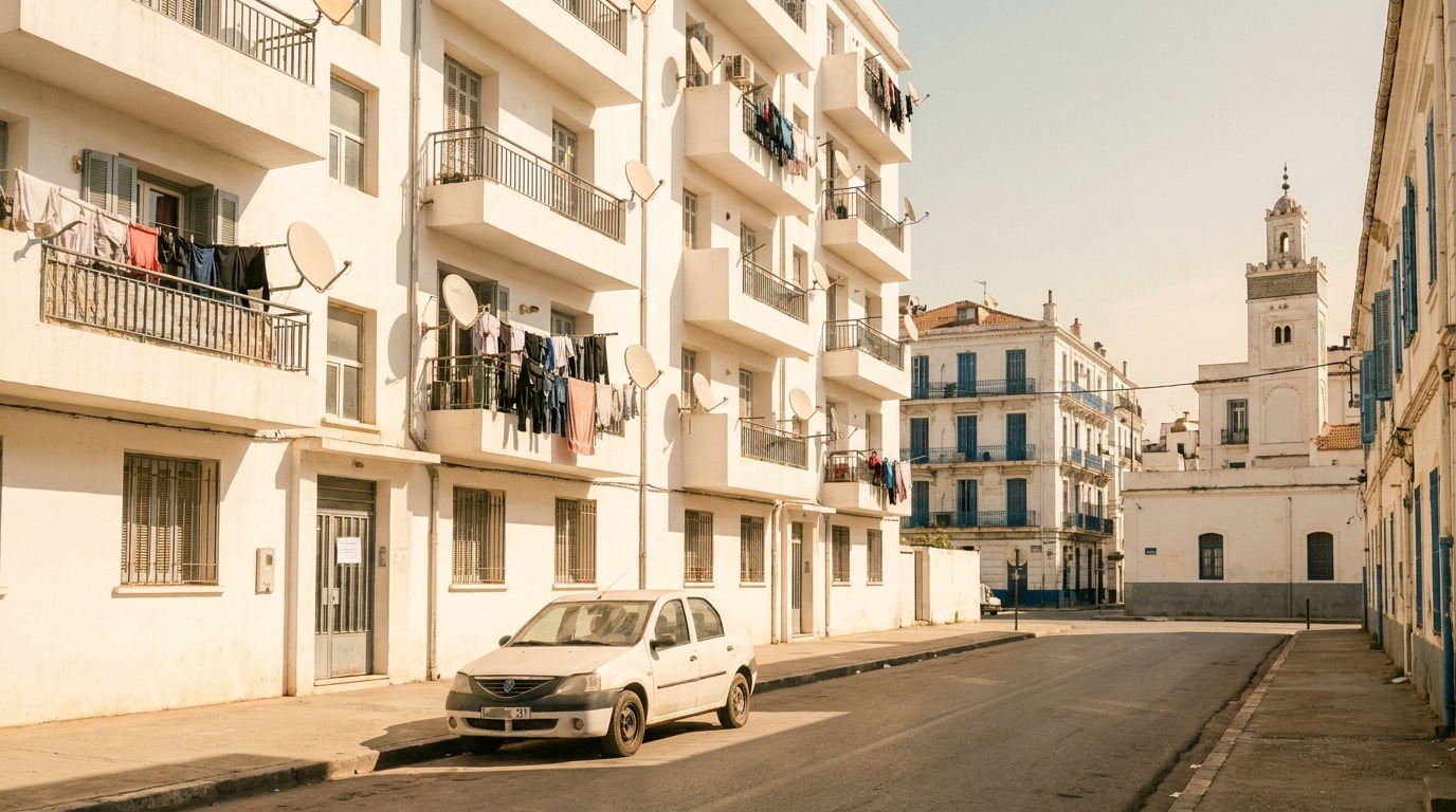 Façade d'immeuble d'habitation à Alger