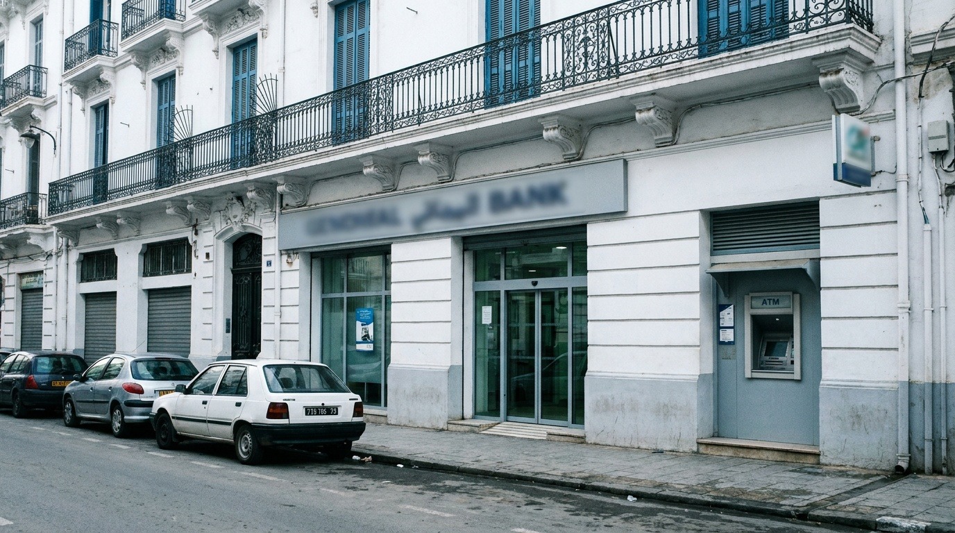 Façade d'une agence bancaire à Alger