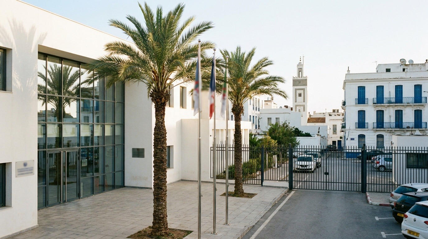 Façade d'une école internationale à Alger