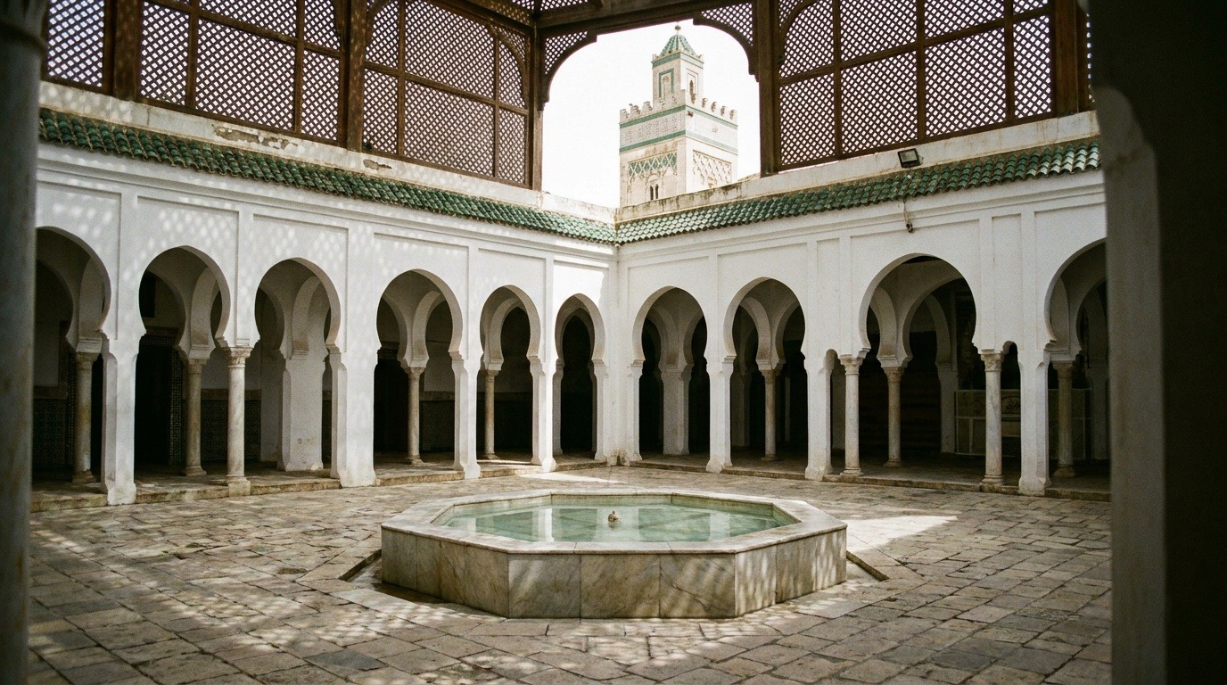 Fontaine à ablutions dans la cour d'une mosquée algérienne