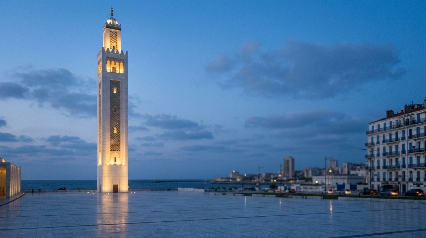 Grande Mosquée d'Alger au crépuscule