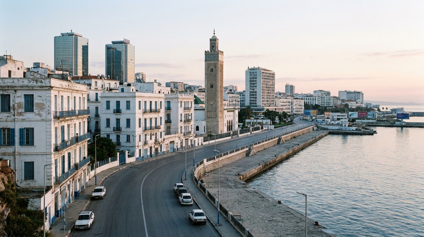 Grande Mosquée d'Alger et la baie