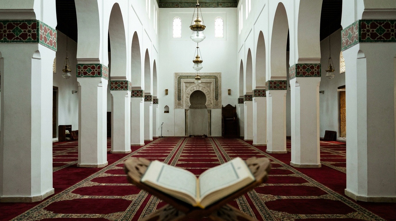 Intérieur d'une mosquée historique d'Alger