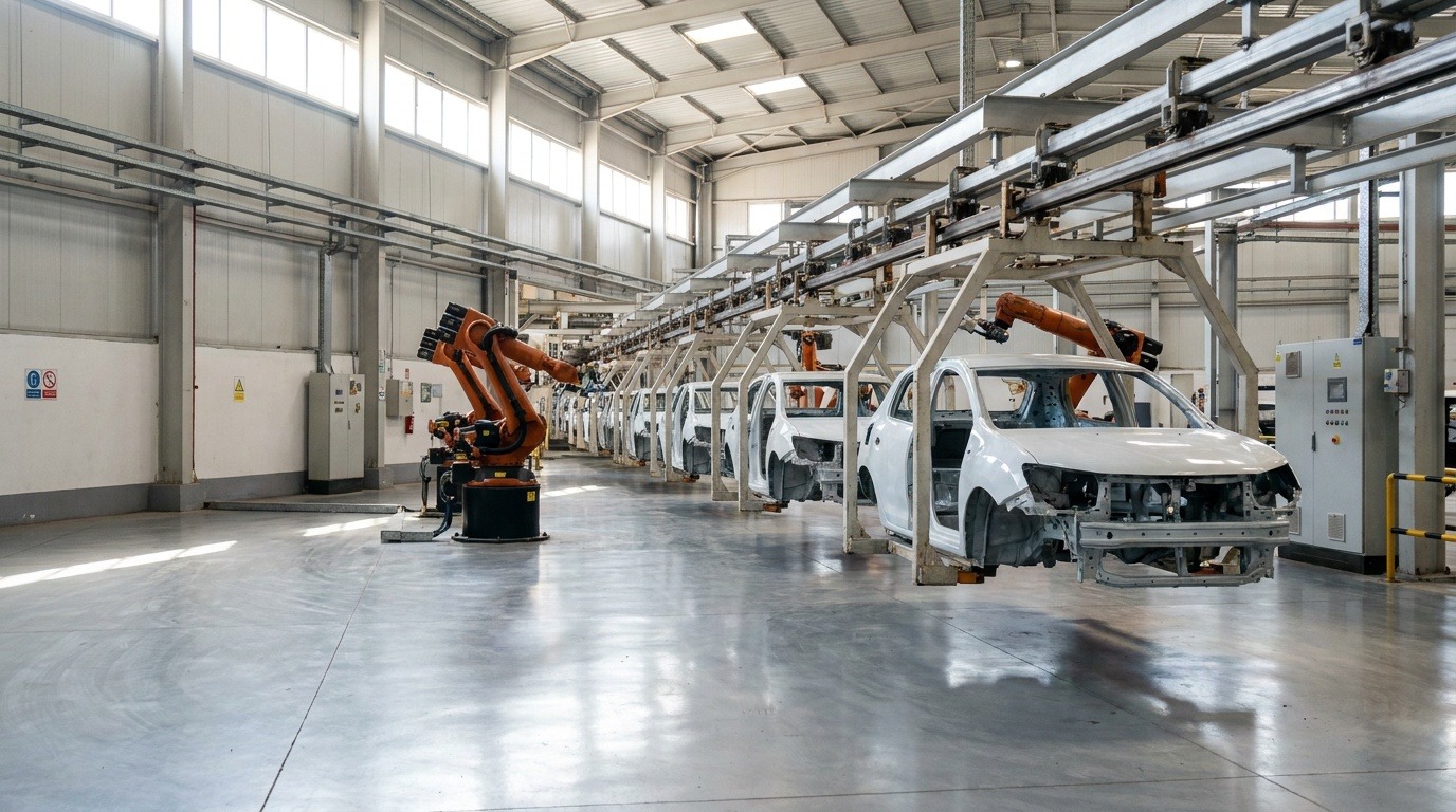 Ligne d'assemblage automobile dans une usine en Algérie