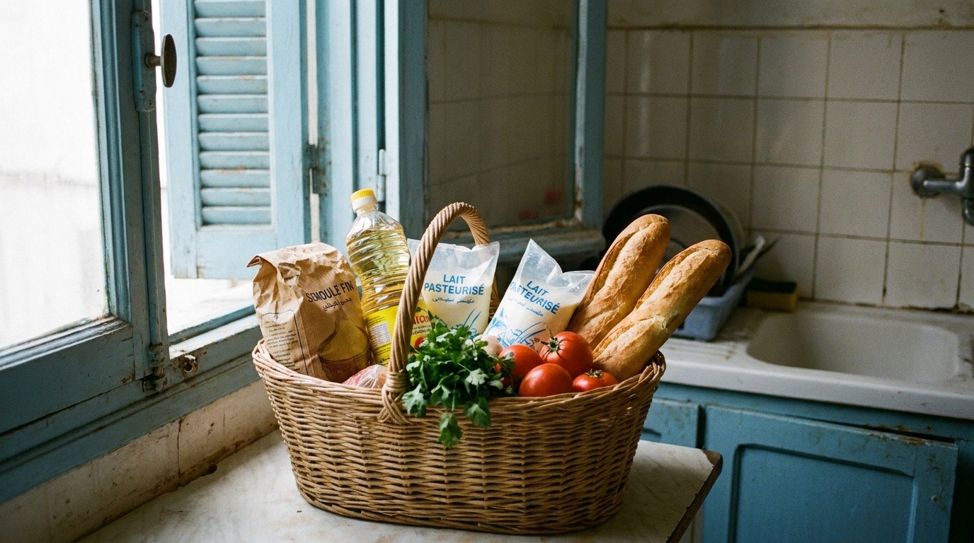 Panier de courses de produits de base en Algérie