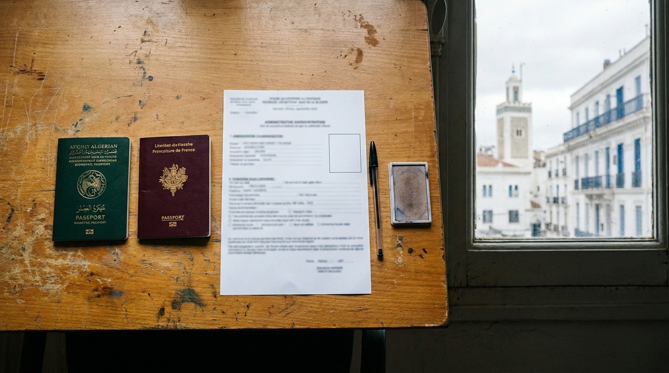 Passeport et formulaire de demande de visa