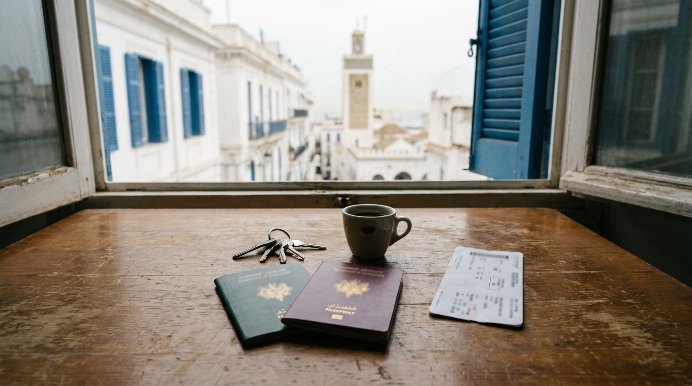 Passeports algérien et français côte à côte