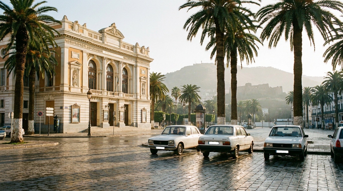 Place du 1er Novembre et théâtre d'Oran au petit matin