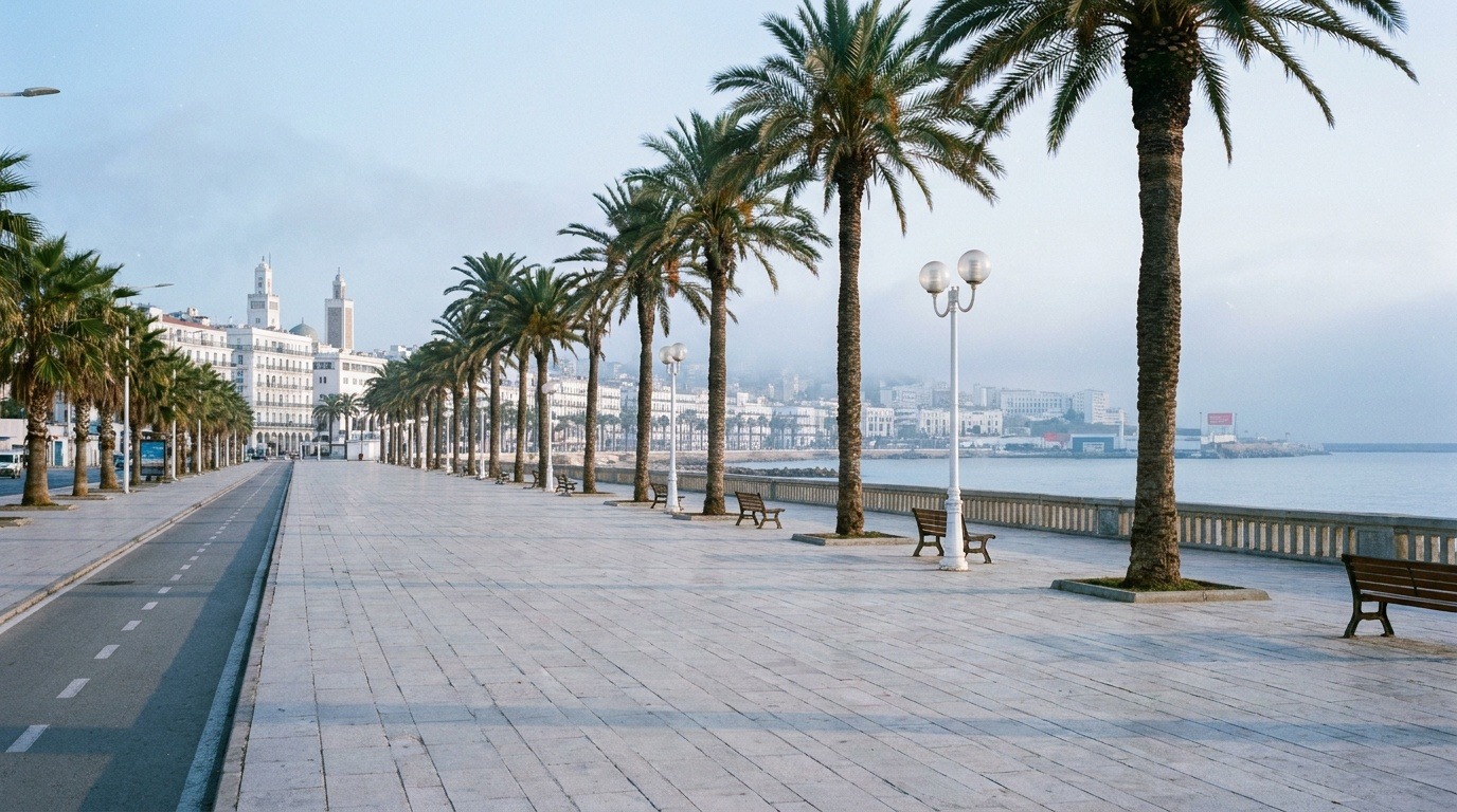 Promenade des Sablettes à Alger au matin