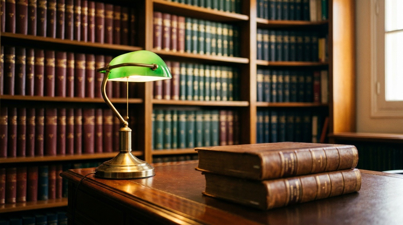 Rayonnage de dictionnaires et de codes juridiques