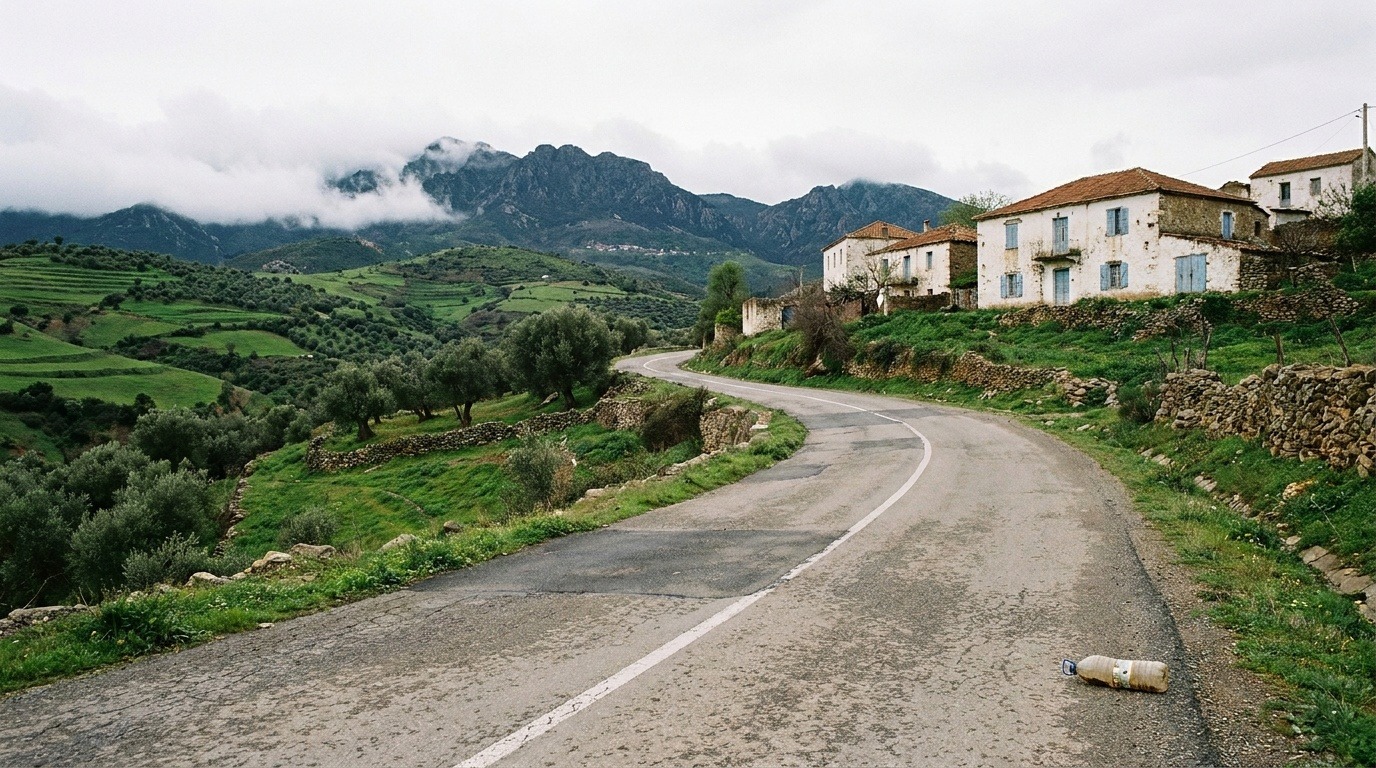 Route de montagne sinueuse en Kabylie