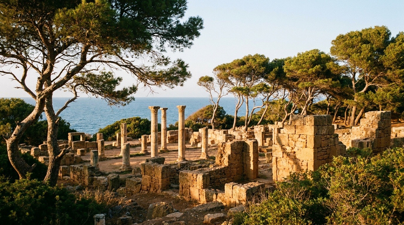 Ruines romaines de Tipaza face à la mer