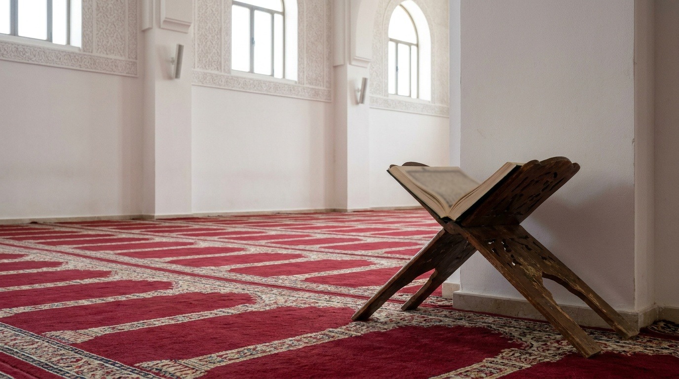 Tapis de prière dans une mosquée en Algérie
