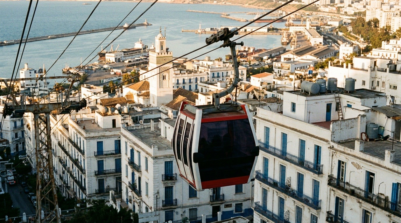 Téléphérique au-dessus des toits d'Alger