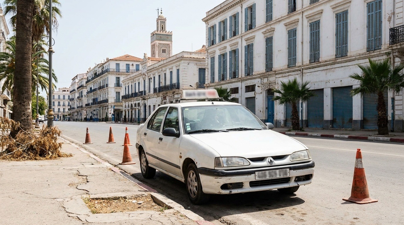 Voiture d'auto-école garée à Alger
